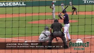 Jacob Maton prospect video 2, RHP, Chatham Glenwood High School Class of 2018