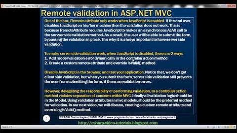 Part 90   Remote validation in mvc when javascript is disabled