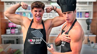 Noah Beck Tries DATE NIGHT COOKING (for Dixie) with Best Friend Blake Gray | AwesomenessTV