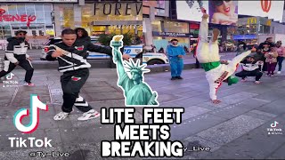 TIMES SQUARE DANCE CYPHER | RYAN &amp; TY LIVE | LITE FEET MEETS BREAKING