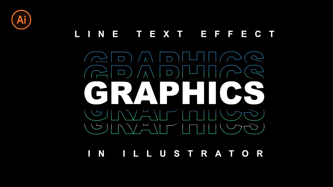 Line Text Effect in illustrator - Adobe Illustrator Tutorial - YouTube
