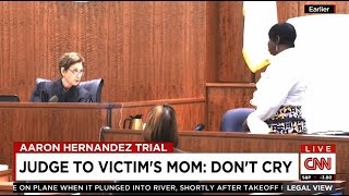 Mother Of The Victim Told Not To Cry By Judge - Aaron Hernandez Trial