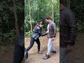 Action king Arjun kae punch uh🤯 #nikkigalrani #survivor #arjunsarja #reel #fitness #trend #forest
