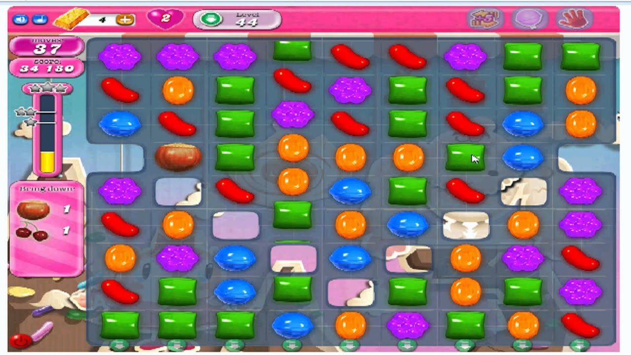 Candy Crush Saga - How To Pass Level 44 - YouTube