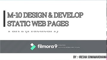 Design and Develop Static Web Pages (M-10) Part 2 (Sinhala)