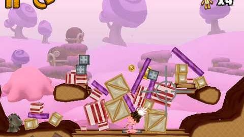 Ragdoll Blaster 3 Candy Mountain 3-17 Suspended Pile 3 Stars Tutorial Walkthrough