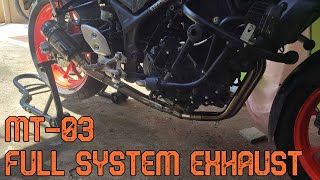 INSTALLING SHOPEE RACING FULL SYSTEM EXHAUST ON YAMAHA MT03 | TIMELAPSE