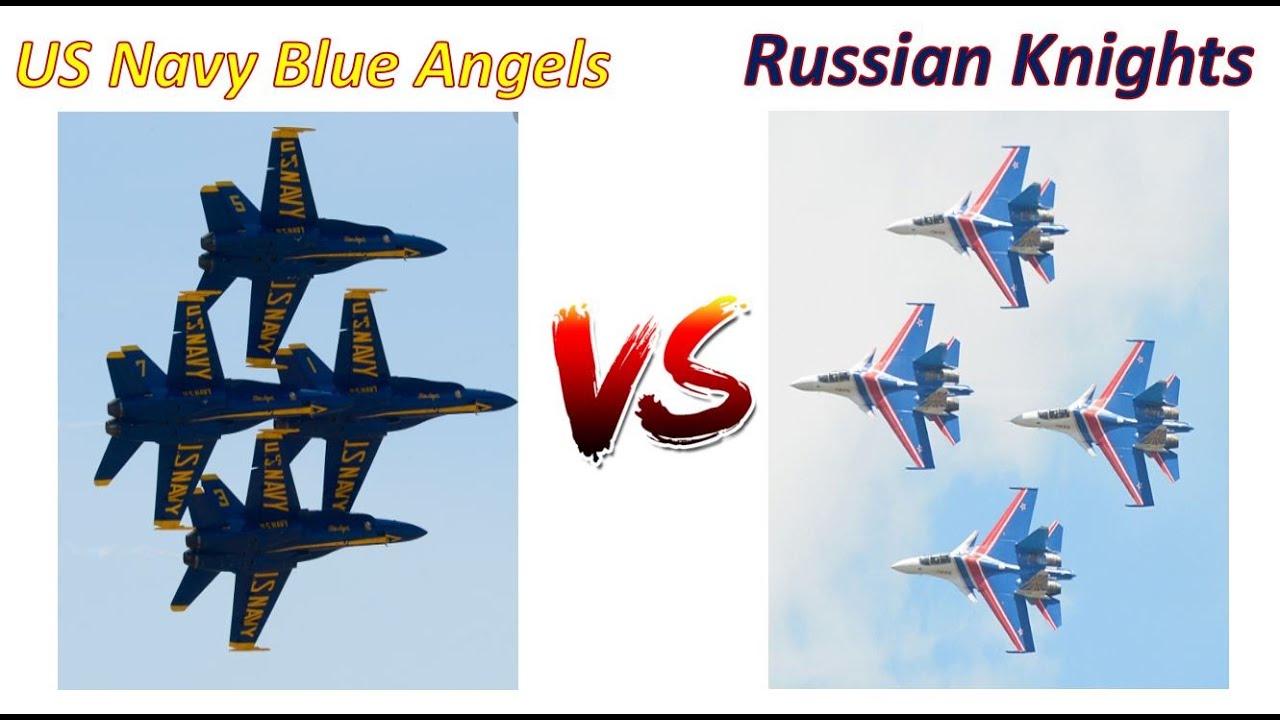 Amazing ”US Navy Blue Angels" VS "Russia Knights" Air Show Stunt HD