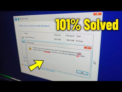 Windows cannot be installed to this disk (MBR partition , EFI systems , GPT disks) - Solved Error ✅