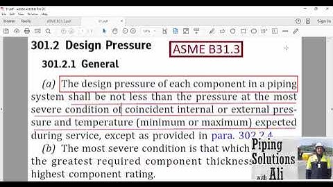 Design Pressure (7th session of ASME B31 3 Course by Ali Nouri)