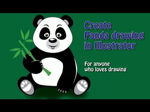 Draw Panda In Illustrator Pen Tool Reflect Tool Pathfinder Tool Actual Drawing Youtube