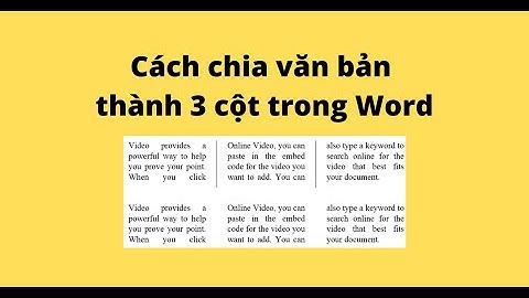 Cách chia văn bản thành 3 cột trong word 2010