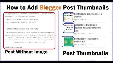 How To Add Thumbnails In Blogger Post  without displaying it in a post content