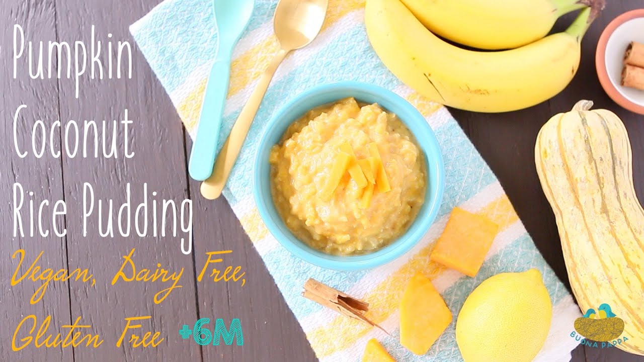 Pumpkin Coconut Rice Pudding baby food recipe +6M - Vegan Dairy Free Gluten Free | BuonaPappa