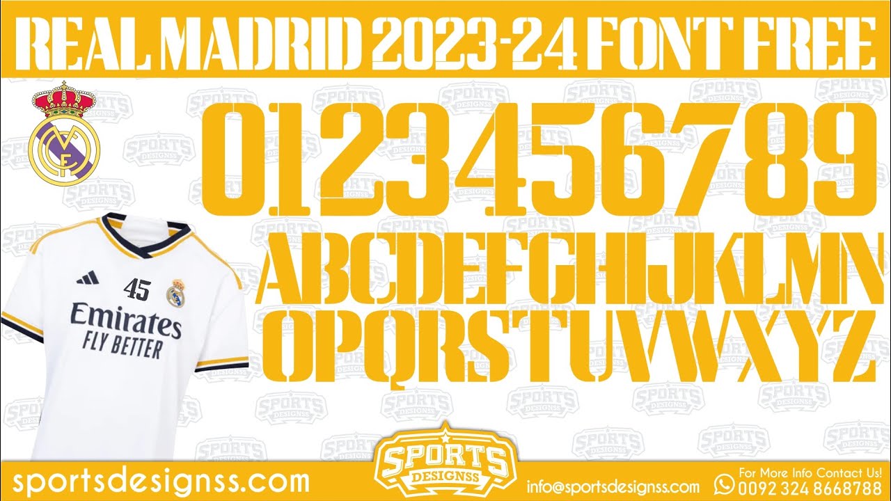 🔥REAL MADRID 2024 Football Font Free Download by Sports Designss | 2024 Football Font Free Download