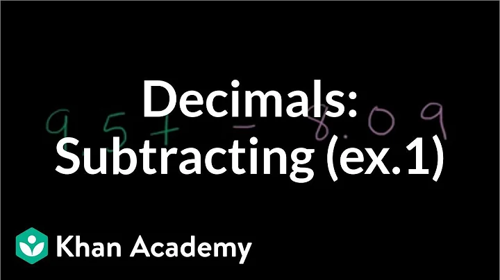 Subtracting decimals: example 1 | Decimals | Pre-Algebra | Khan Academy