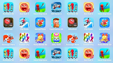 Run Race 3D, Red Ball 5, Move Stop Move, Hill Racer 2, Red Ball, Flip Rush, Merge Plane, Foot Games