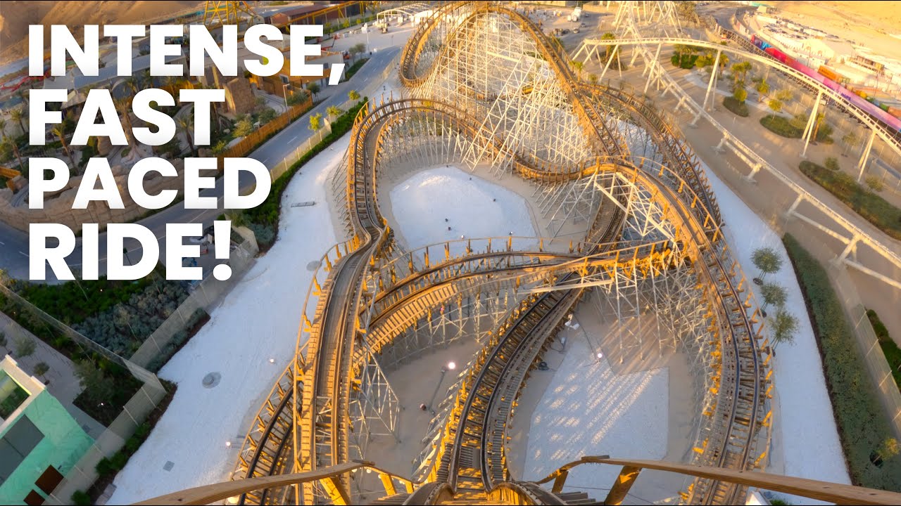 Colossus Front Row POV Six Flags Qiddiya City | INSANE GCI Wooden Coaster!