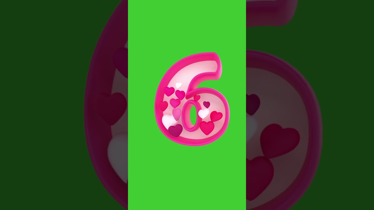 Nine to Zero Countdown Lovely Pink Numbers with Voice Over