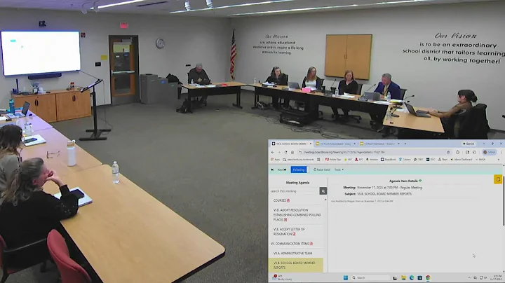November 17, 2025 Regular School Board Meeting