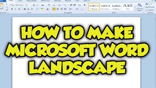 landscape word microsoft document