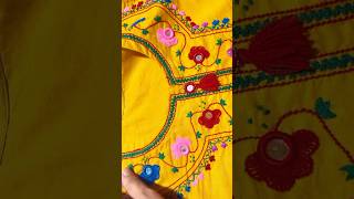 Easy hand embroidery tutorial |Neckline hand embroidery design
