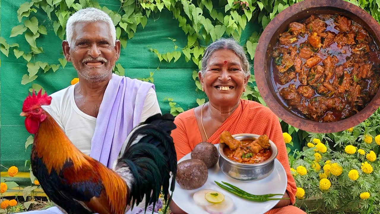 Ragisangati Natu kodi Pulusu ⁠| రాయలసీమ రాగిసంగటి పందెం కోడి పులుసు ⁠| Cooking and Farming