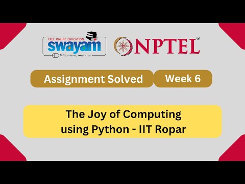 The Joy of Computing using Python Week 6 MCQ | NPTEL Answers 2024 || #nptel #nptel2024 || NPTEL 2024