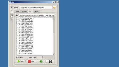 Create video url list from YouTube playlist