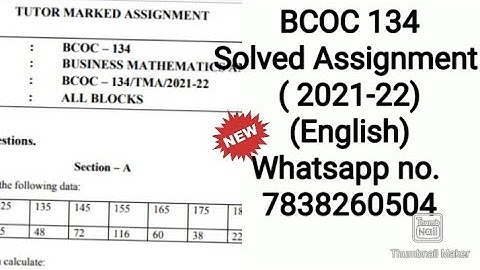 BCOC 134 solved assignment 2021 22 /English/ @20/