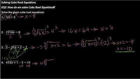 Alg. 2 Lesson 25-4/26-3: Solving Cube Root Equations & Cube Root Function Inverses