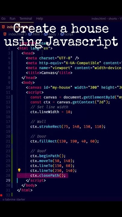 Create a house using Javascript | Canvas #shorts #javascript # ...