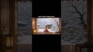 Snow Falling Outside a Korean Hanok 🌨️ #whitenoise #relaxation #animeasmr #snowsounds
