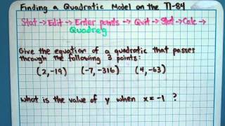 Creating a Quadratic Model on the TI 84 (5-1-4)