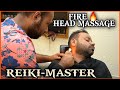 🔥FIRE HAIR REMOVAL HEAD MASSAGE WITH NECK CRACKING BY REIKI MASTER |ASMR| INDIAN BARBER