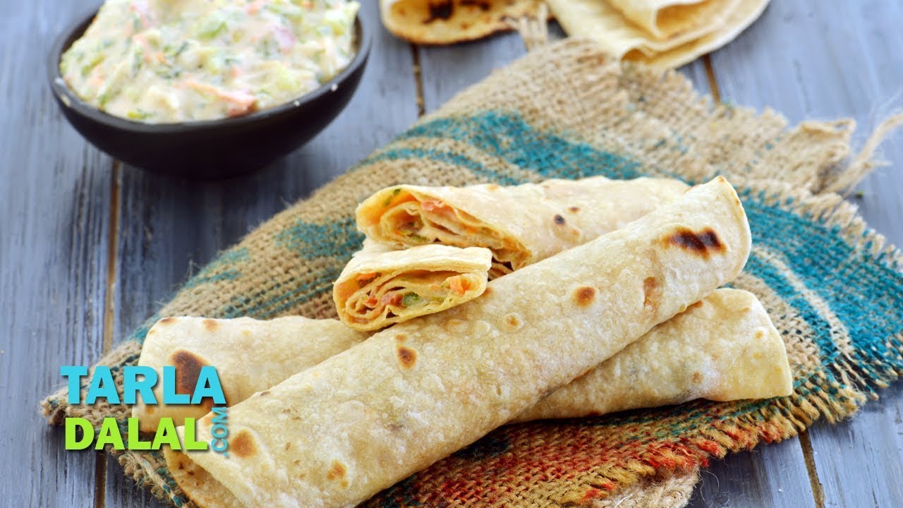 Chapati Roll with Vegetables Recipe, Kids Recipe by Tarla Dalal
