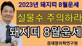 돼지띠운세 /  실물수 조심하세요 돼지띠의 2023년  8월 운세입니다    83년생 71년생 59년생 47…