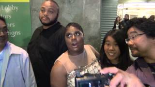 Ester Dean greets fans leaving the Pitch Perfect 2 Premiere @EsterDean