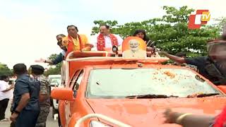 BJP President J.P Nadda's mega roadshow begins in Bhubaneswar