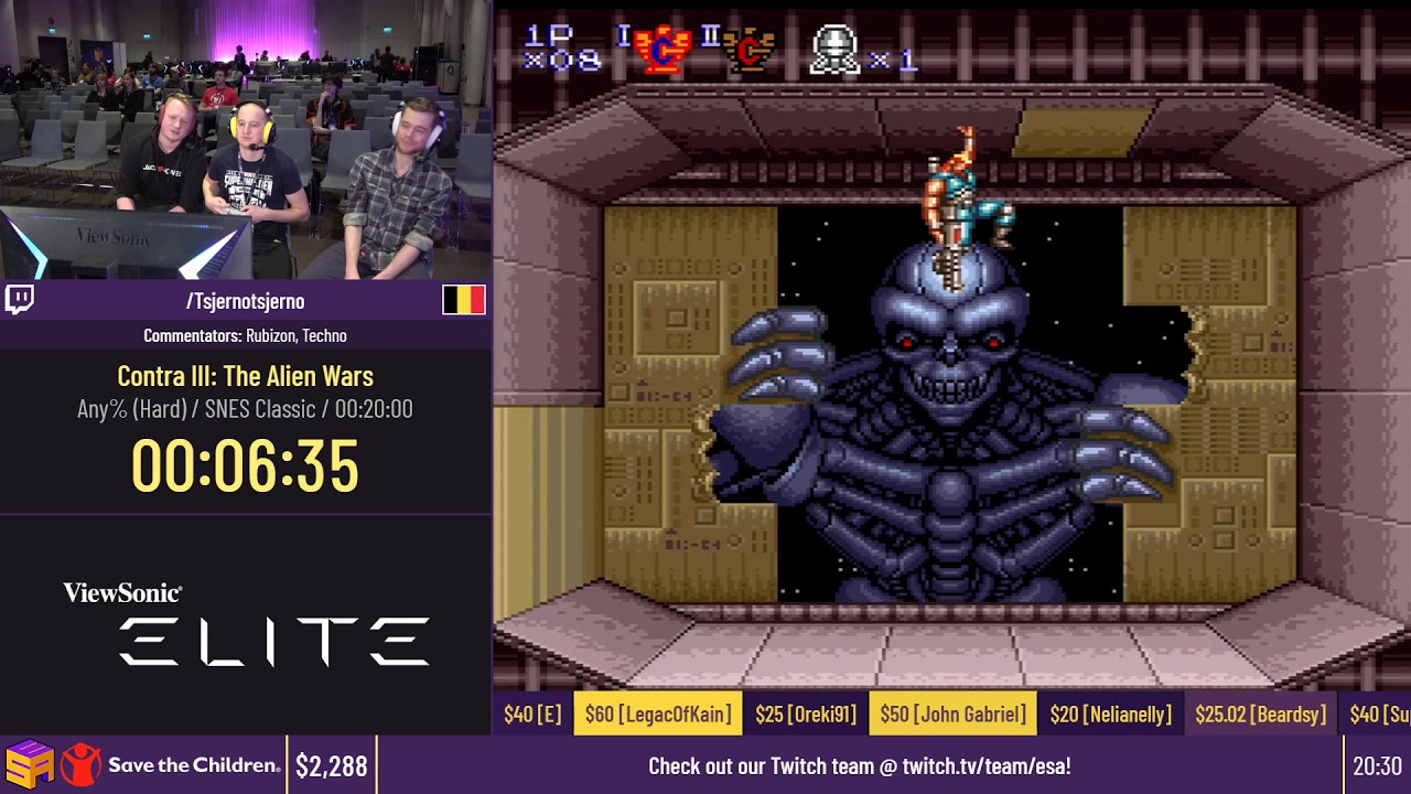 CONTRA III: THE ALIEN WARS (Super Nintendo) SEM TREINAR - ATÉ ZERAR 