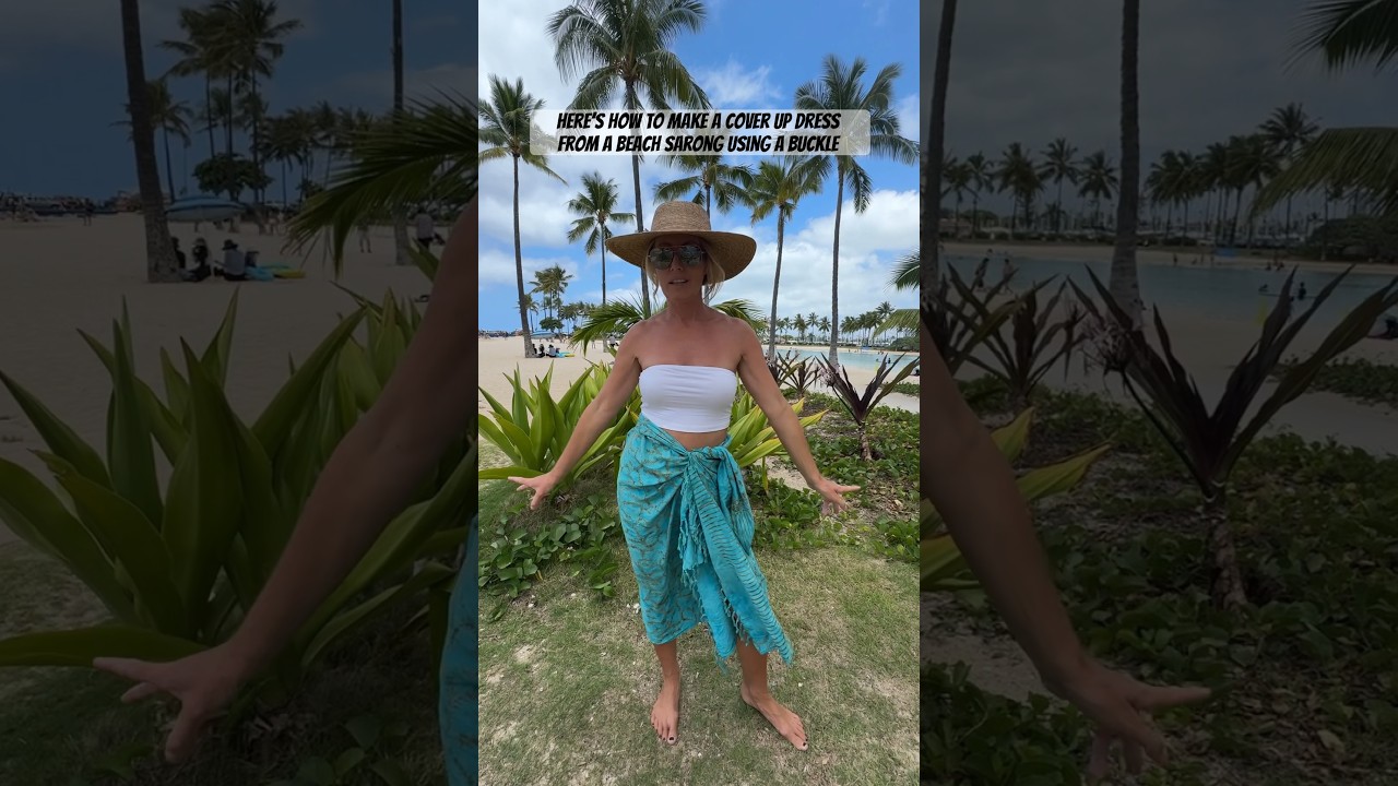How to wear a sarong / pareo using coconut buckle ! 