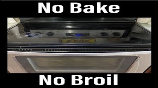 Diagnosing and repairing no bake no broil on electric oven