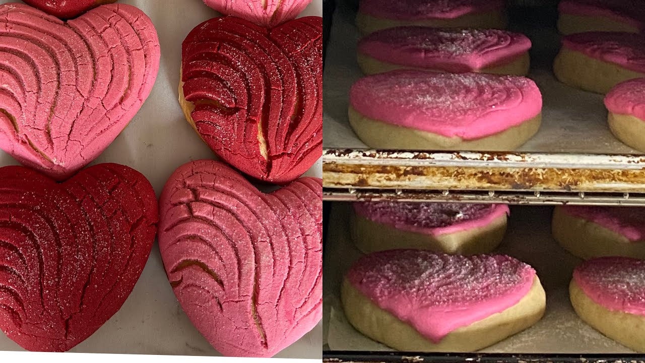 Así me tocó trabajar con las conchas de corazón ♥️ pan Mexicano