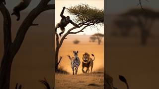 Insane Gorilla Smashes Lion To Save Zebra