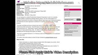 Postdoctoral Research Associate (Membrane Biology), Aston University, United Kingdom