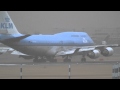 Storm!! KLM Boeing 747-406M Take off at Narita