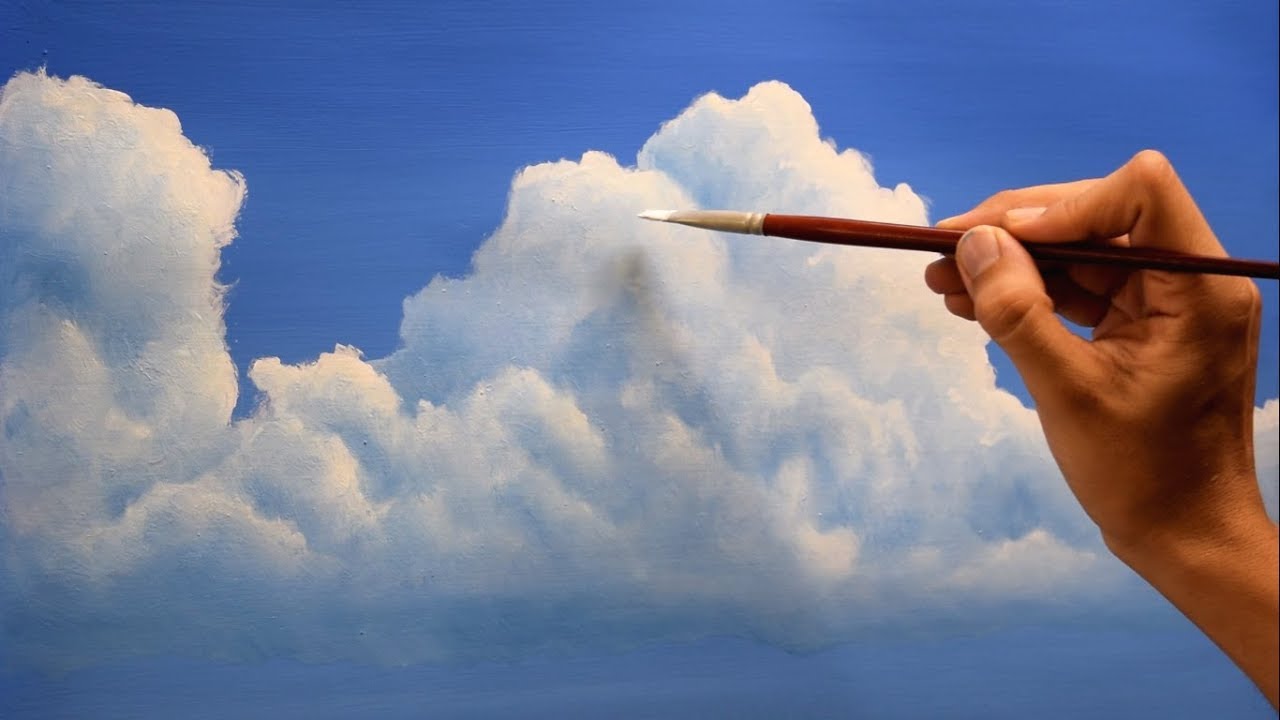 Painting clouds. Acrylic and oil colors. YouTube