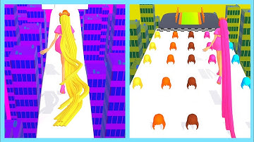 HAIR RUNNER 💇🏃 | Android iOS Game Play | NOOB VS PRO | All Level Game Play