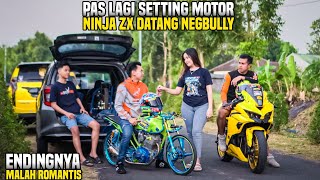 YOUNG BOSS SETTING UP RACE BIKES GETS BULLIED BY A NINJA ZX!! But he lost his cool..