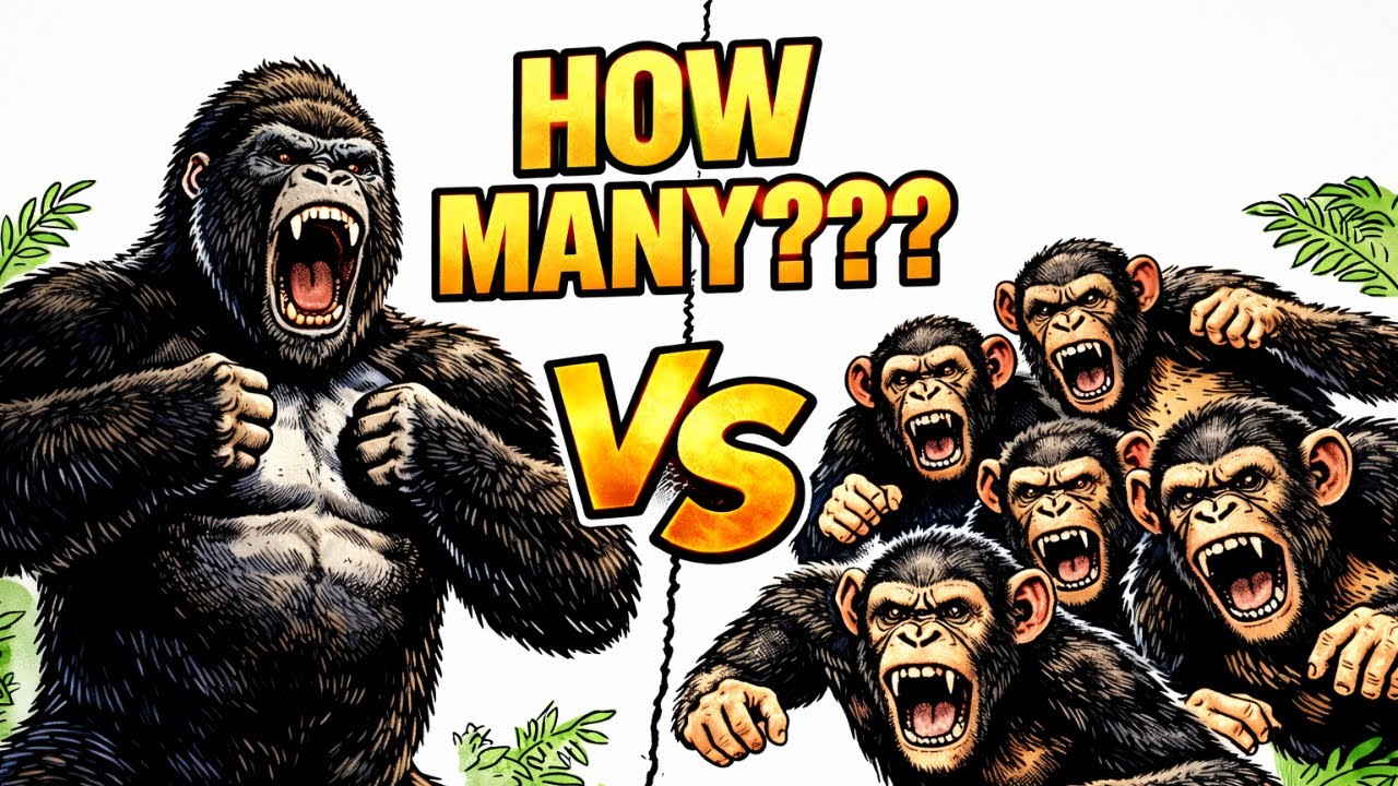How Many CHIMPS Can Beat A Silverback GORILLA?